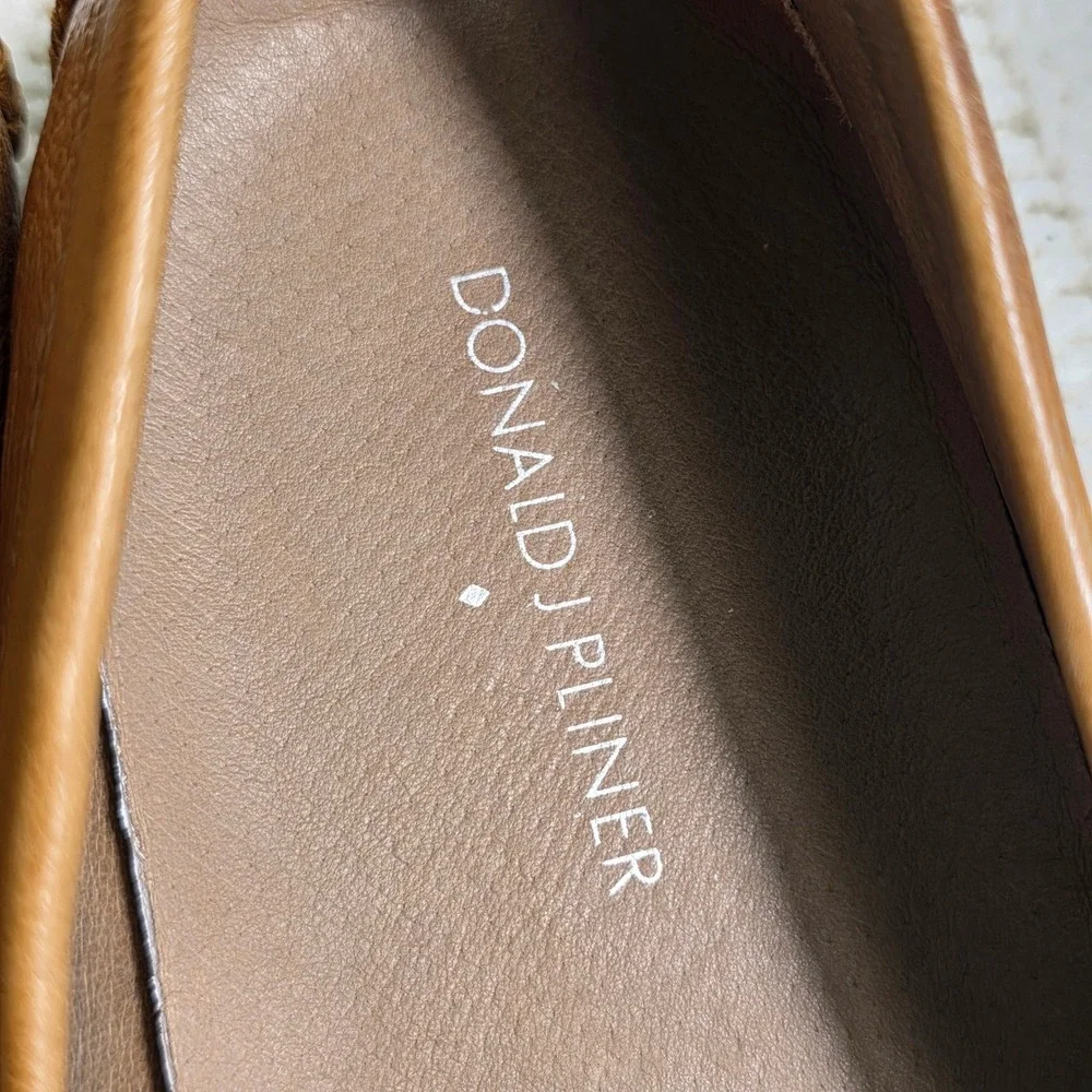 Donald J Pliner Dannel Driver Moc Loafers Tan Brown‎ Leather Mens 10M Excellent